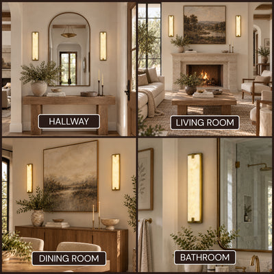 Solvian Resin Rectangular Wall Sconce 18"/24"H