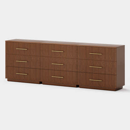 Holt 95" Oak 9-Drawer Chest(Set of 3)
