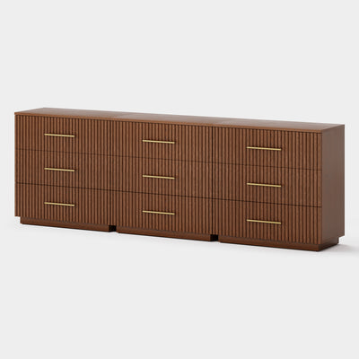 Holt 95" Oak 9-Drawer Chest(Set of 3)