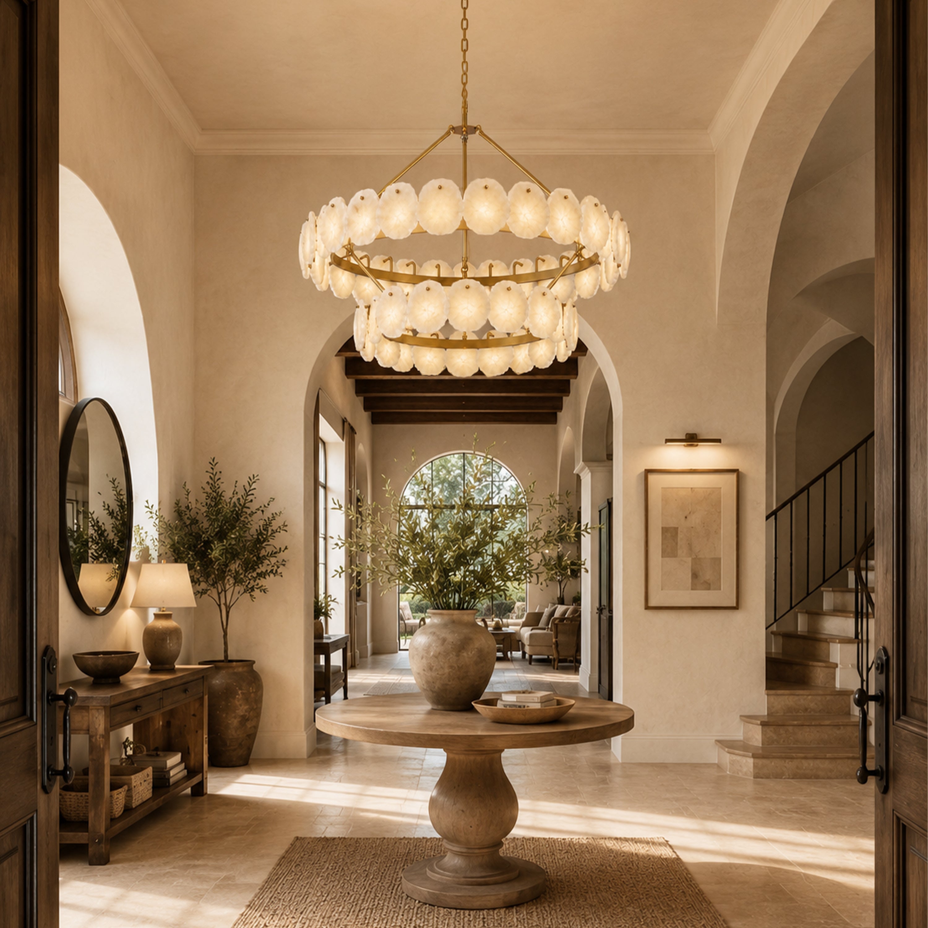 Moira Alabaster Custom Round Chandelier 48"D