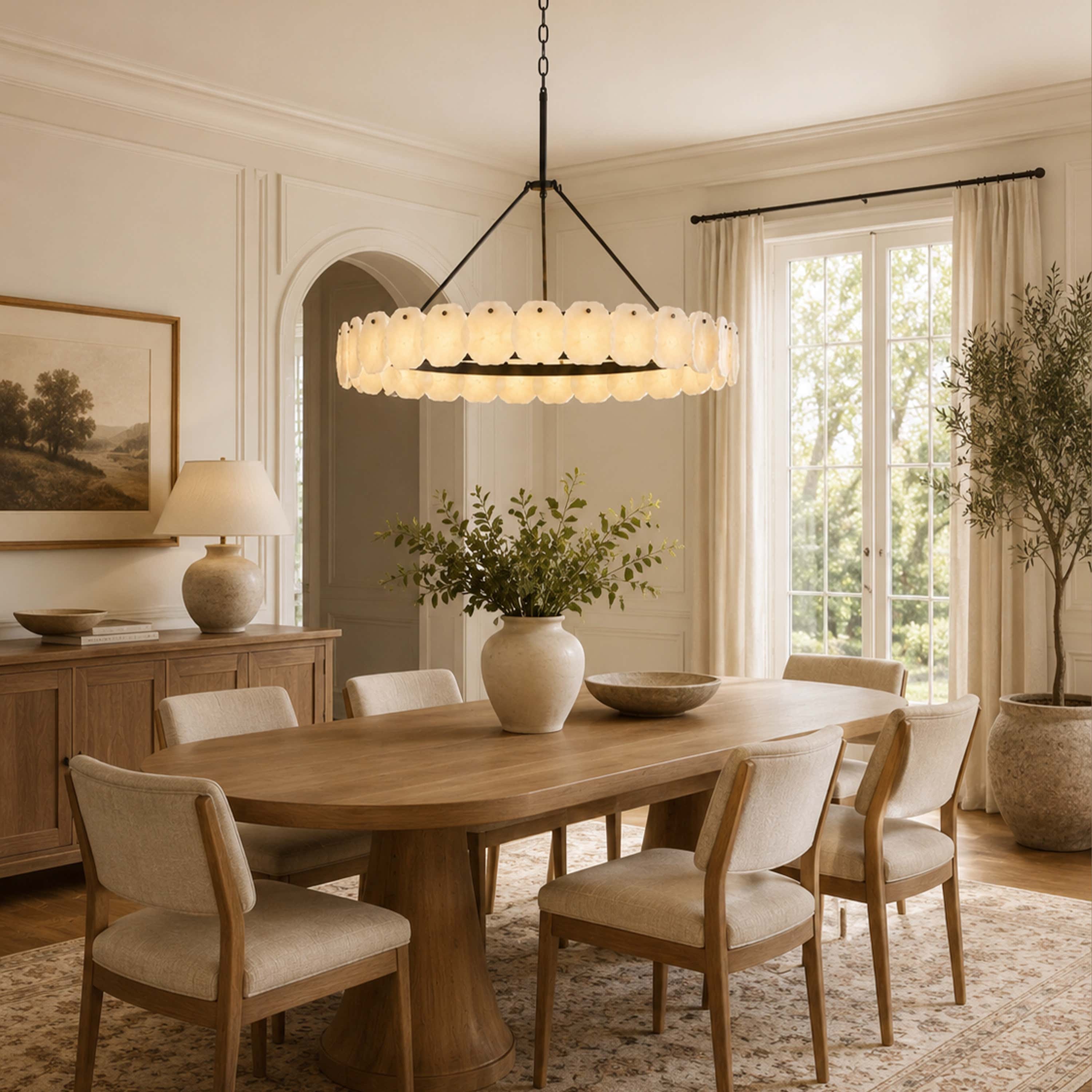 Moira Alabaster Custom Round Chandelier 48"D