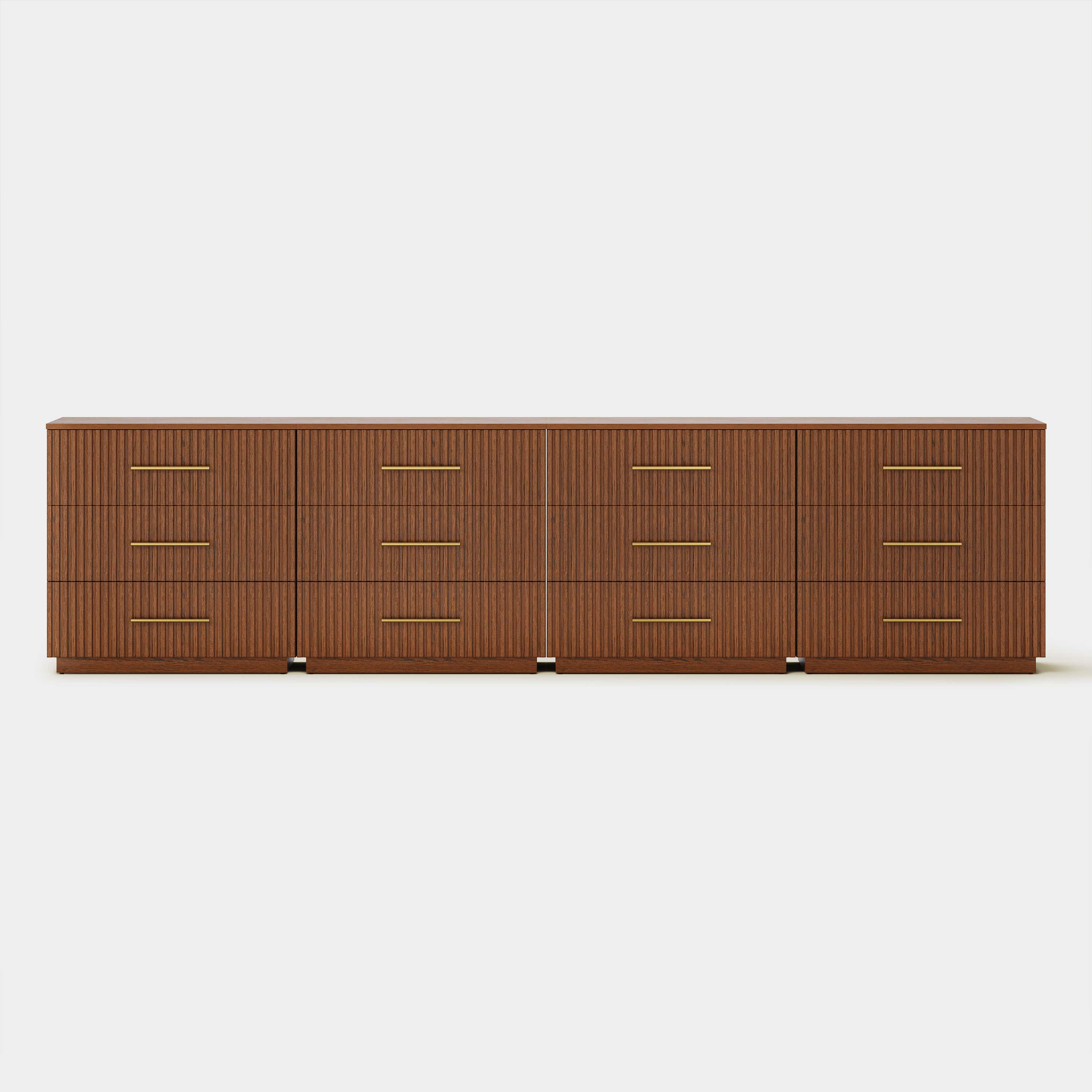 Holt 126" Oak 12-Drawer Chest(Set of 4)