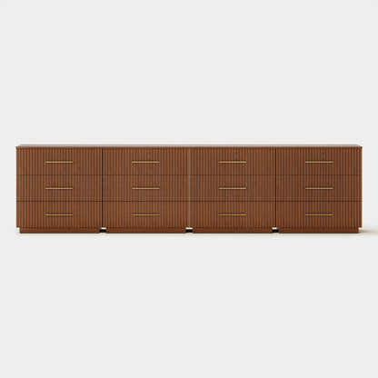 Holt 126" Oak 12-Drawer Chest(Set of 4)
