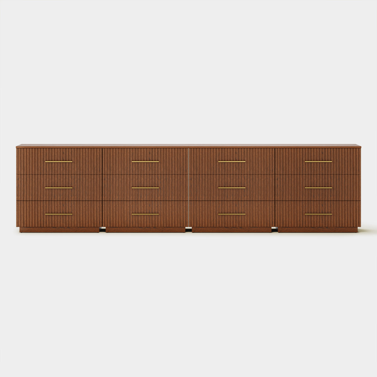 Holt 126" Oak 12-Drawer Chest(Set of 4)
