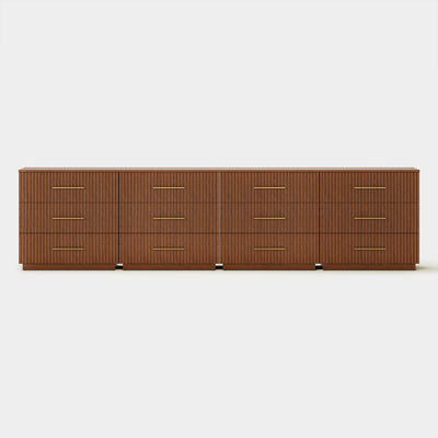 Holt 126" Oak 12-Drawer Chest(Set of 4)