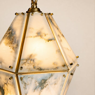 Pietra Landscape Marble Geometric Pendant 13.7"D