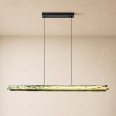 Pietra Green Marble Linear Chandelier 49"D