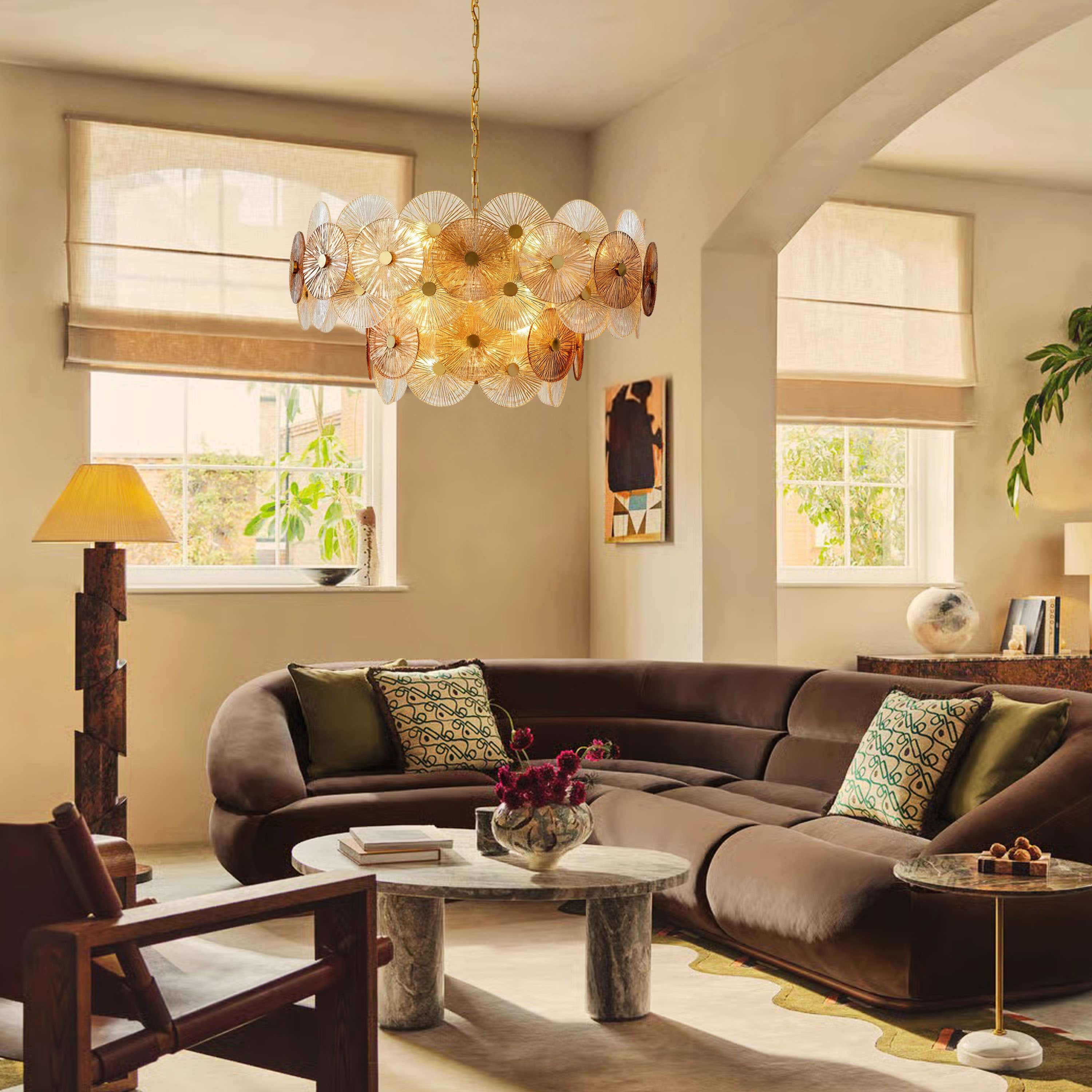 Axiora Glass Round Chandelier