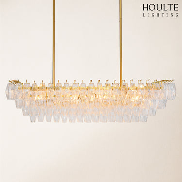 Celestial Drop Muti-Tier Crystal Glass Chandelier 54''W