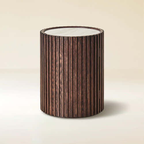 Arden Round Sintered Stone Side Table 16"W