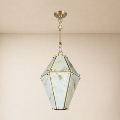 Pietra Landscape Marble Geometric Pendant 13.7"D