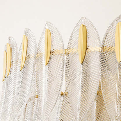 Marilyn Glass Feathers Round Chandelier