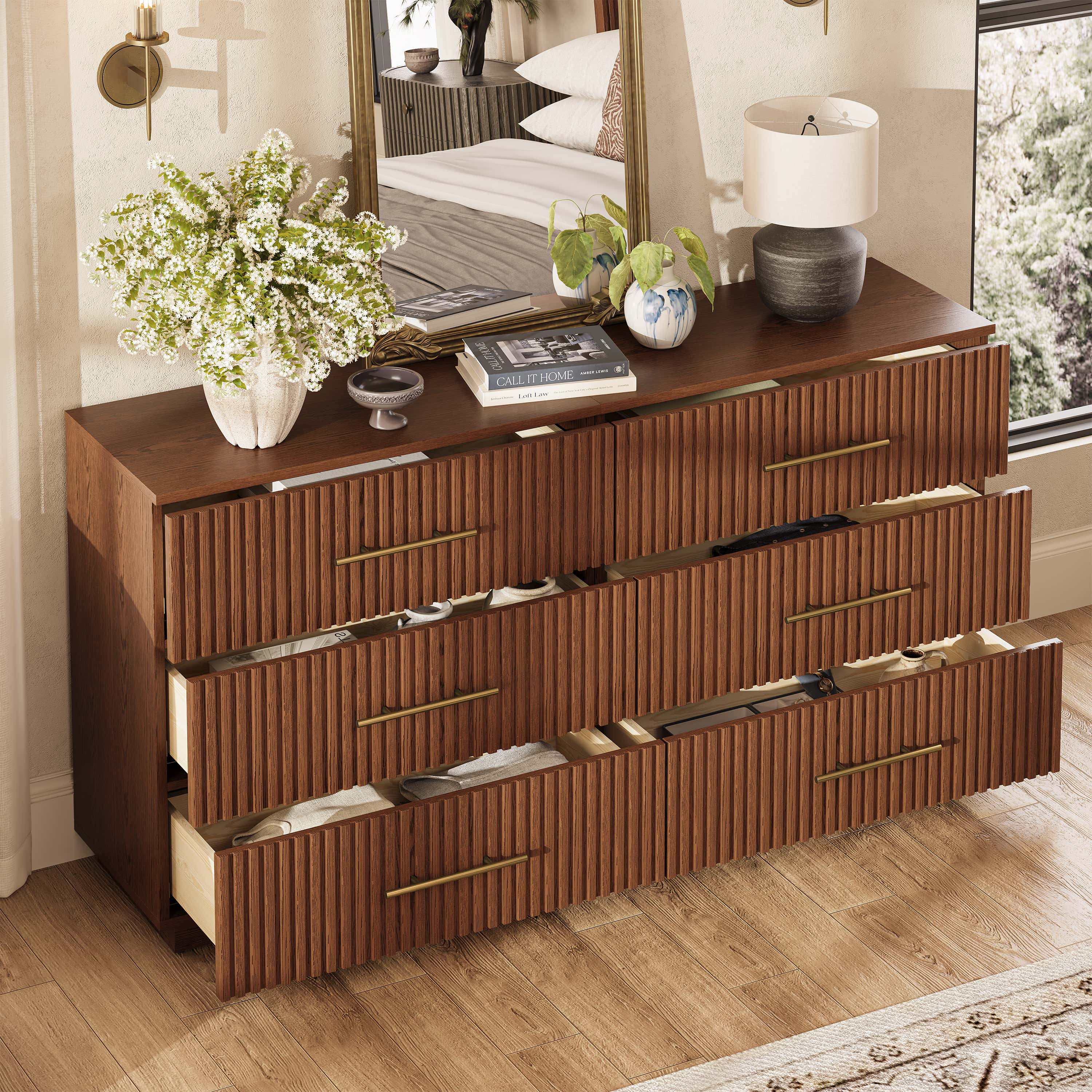 Holt 63“ Oak 6-Drawer Chest(Set of 2)