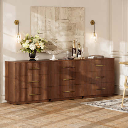 Holt 95" Oak 9-Drawer Chest(Set of 3)