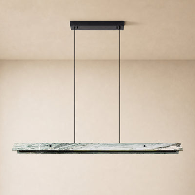 Pietra Green Marble Linear Chandelier 49"D