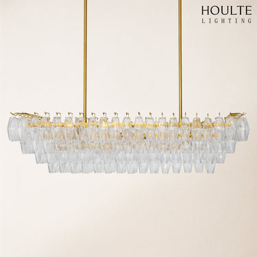 Celestial Drop Muti-Tier Crystal Glass Chandelier 54''W