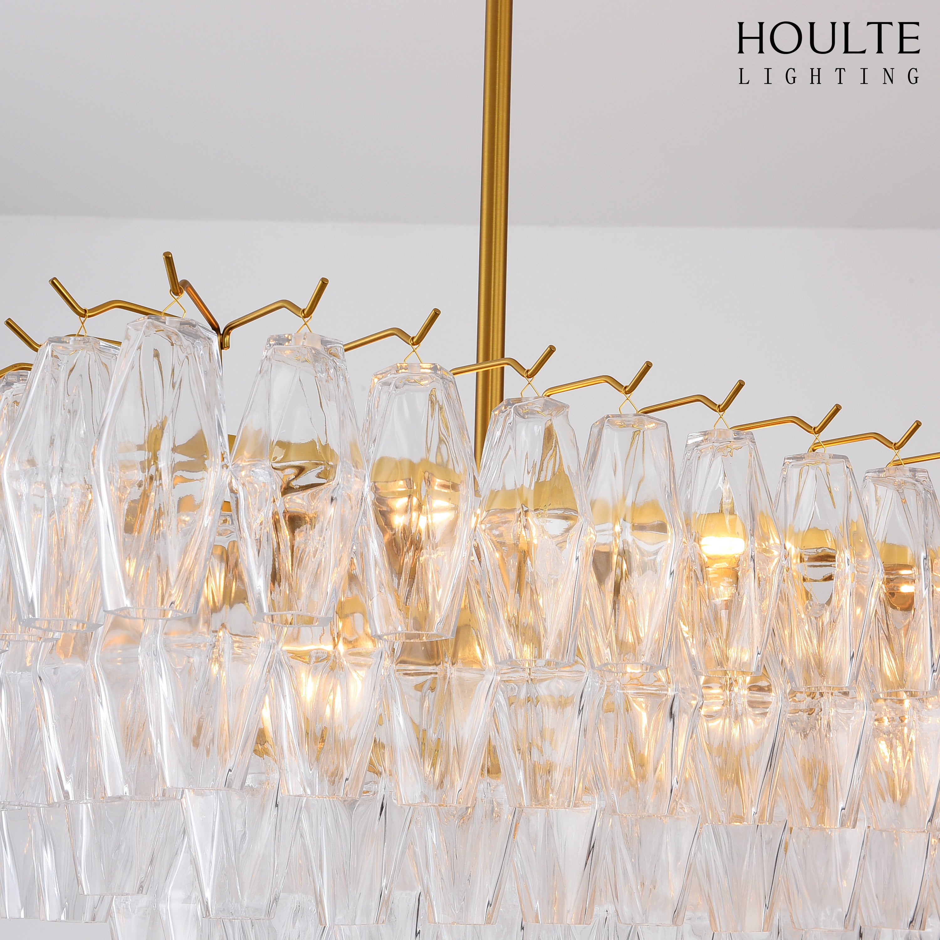 Celestial Drop Muti-Tier Crystal Glass Chandelier 54''W