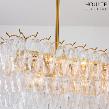 Celestial Drop Muti-Tier Crystal Glass Chandelier 54''W