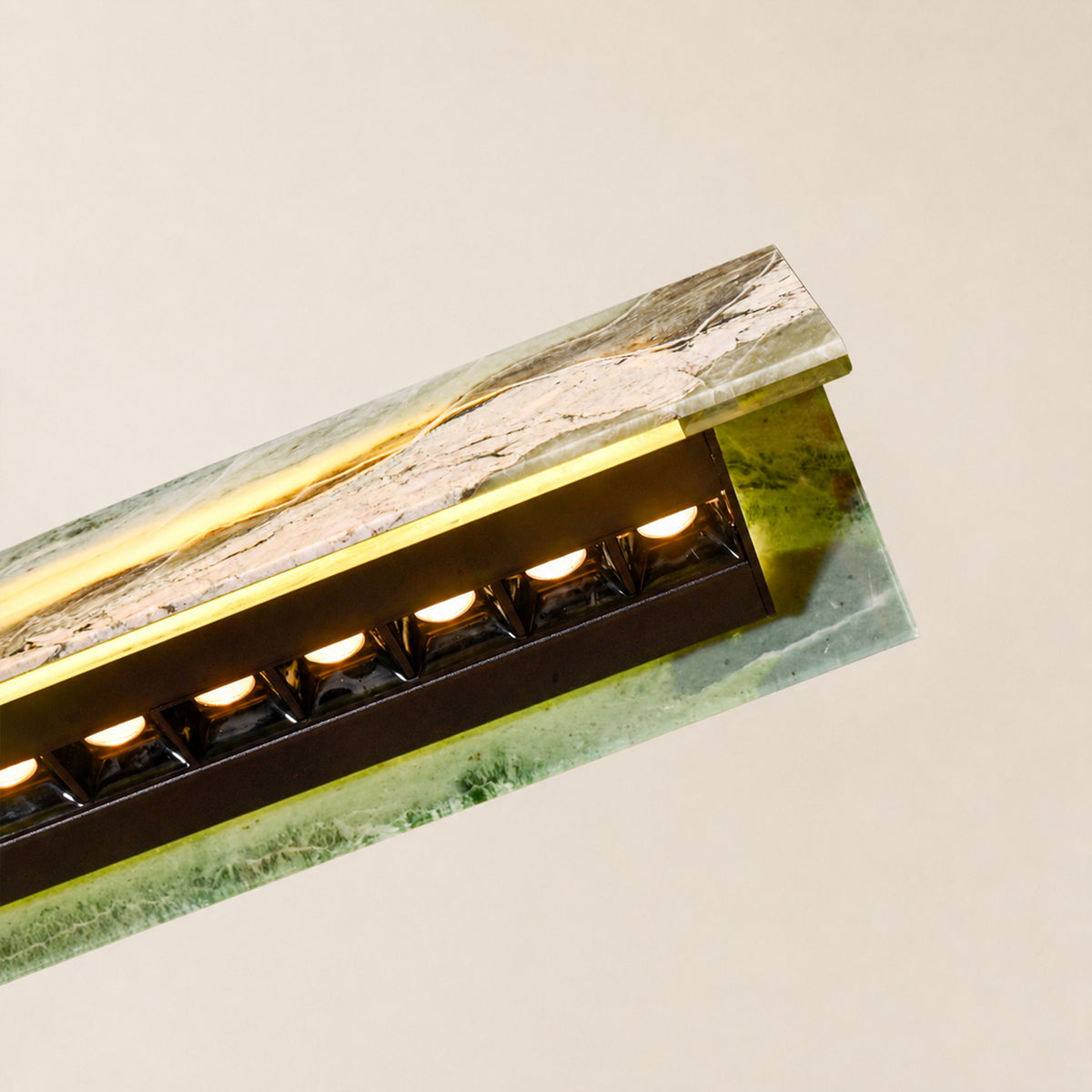 Pietra Green Marble Linear Chandelier 49"D