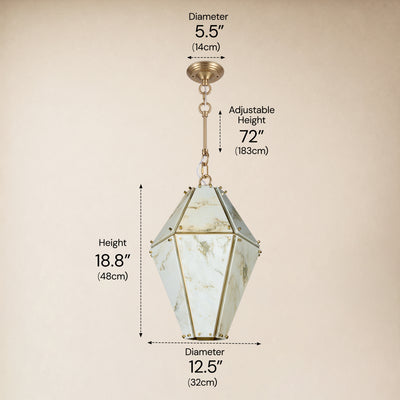 Pietra Landscape Marble Geometric Pendant 13.7"D