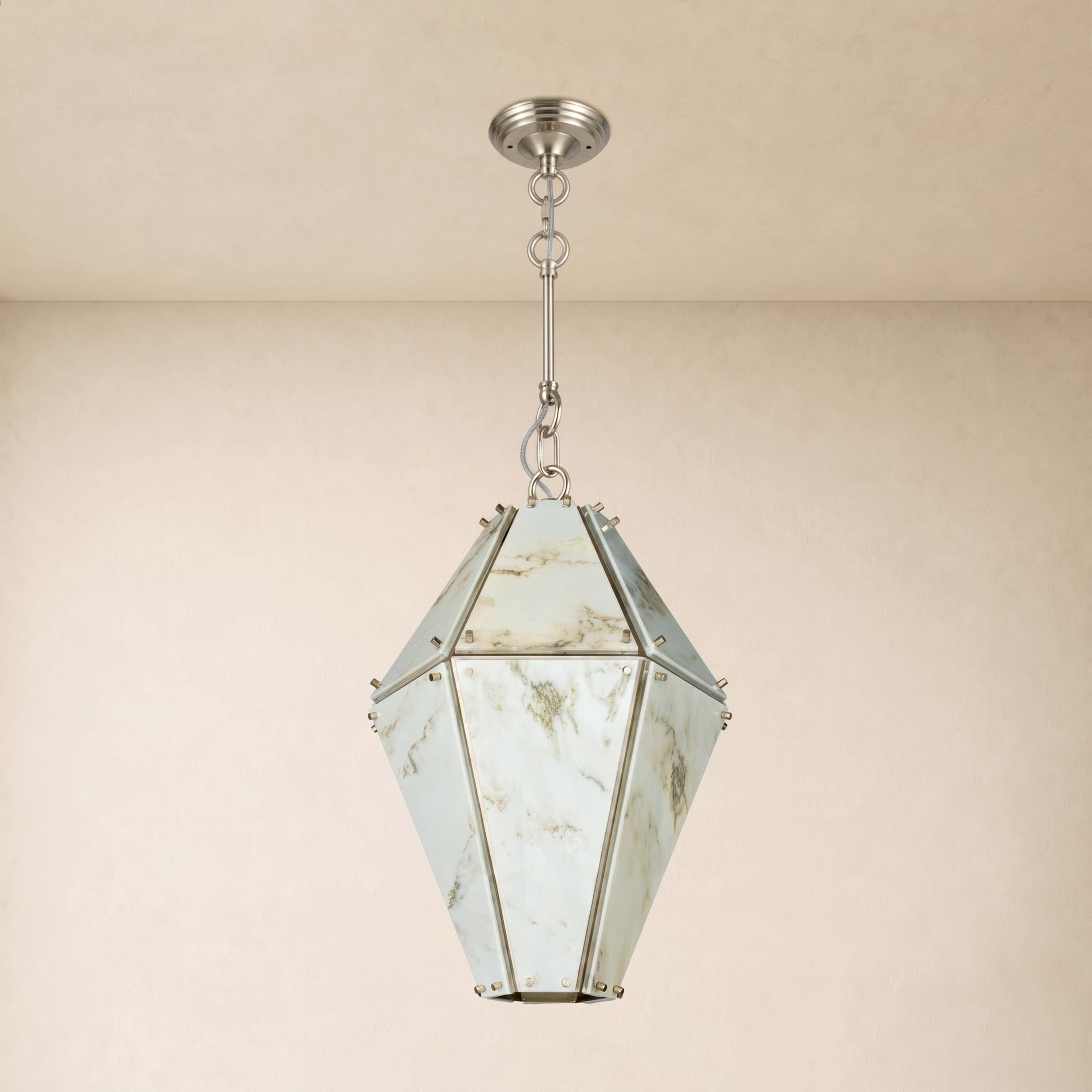 Pietra Marble Geometric Pendant 13.7"D