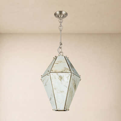 Pietra Marble Geometric Pendant 13.7"D