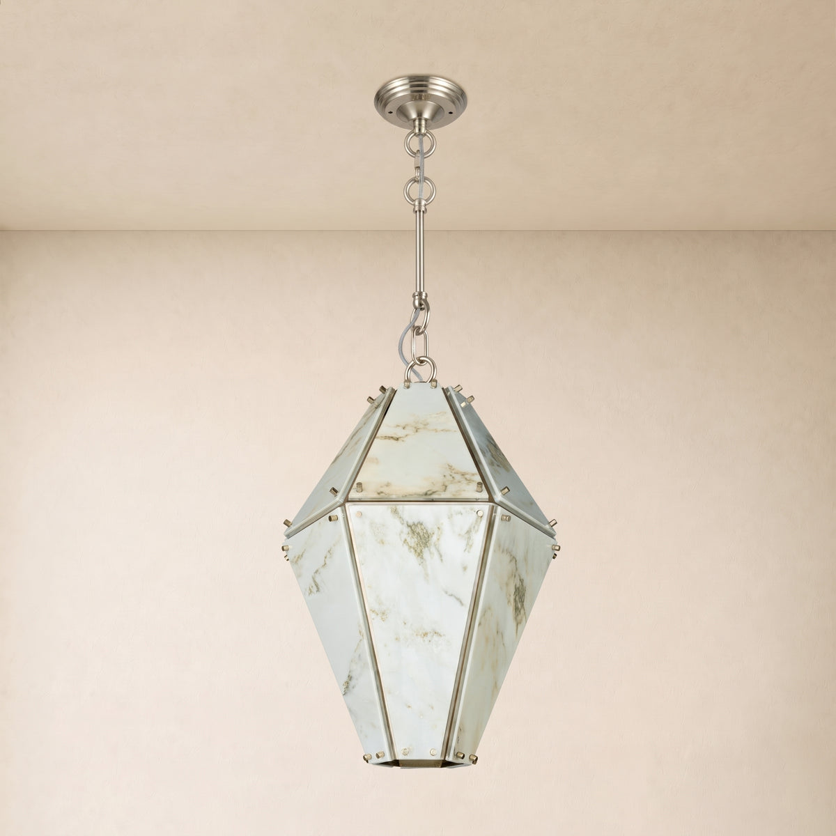 Pietra Landscape Marble Geometric Pendant 13.7"D