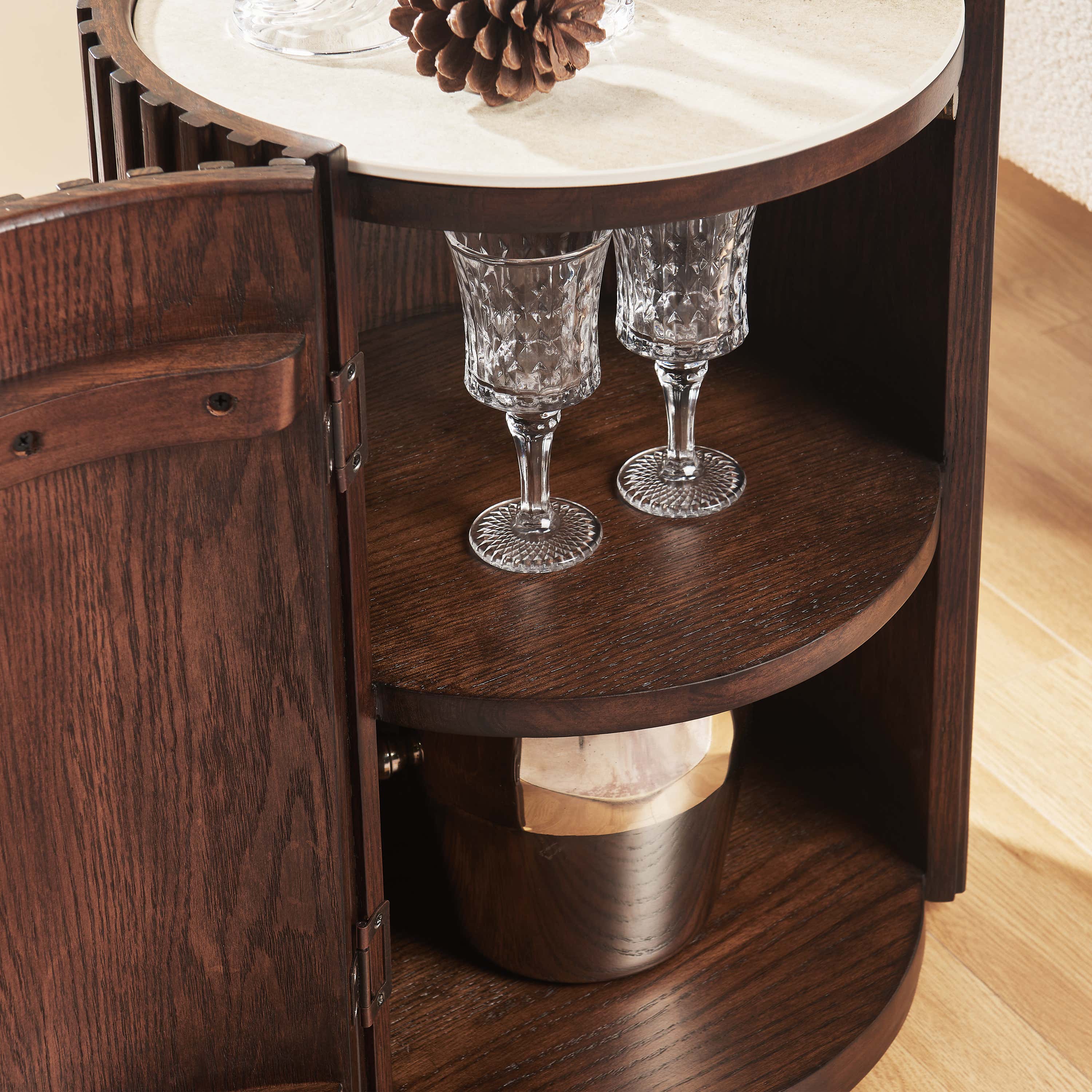 Arden Round Sintered Stone Side Table 16"W