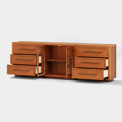 Alvar Arched 91″ Oak Modular Media Console(Set of 3)