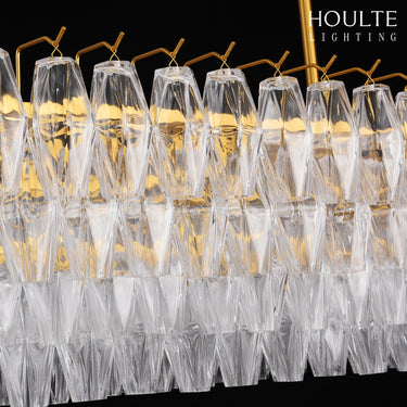 Celestial Drop Muti-Tier Crystal Glass Chandelier 54''W