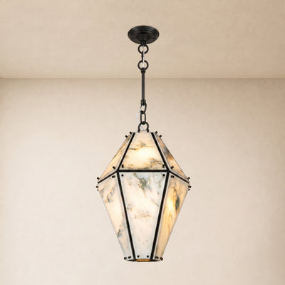 Pietra Landscape Marble Geometric Pendant 13.7"D