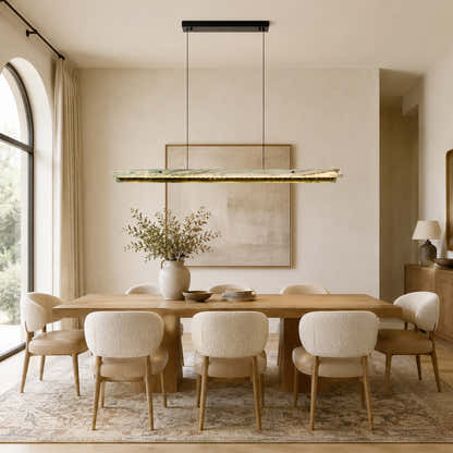 Pietra Green Marble Linear Chandelier 31.4"D
