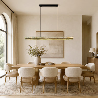 Pietra Green Marble Linear Chandelier 49"D