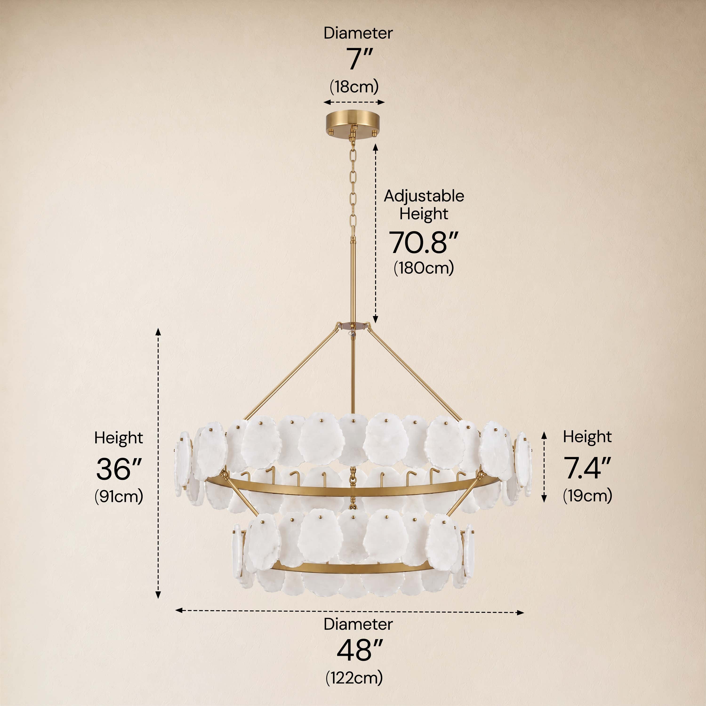Moira Alabaster Custom Round Chandelier 48"D