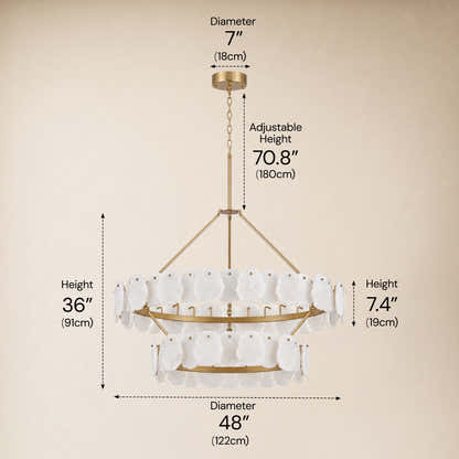 Moira Alabaster Custom Round Chandelier 48"D