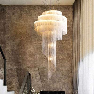 Teresa Cadena Metal Chain Tassel Entryway Chandelier