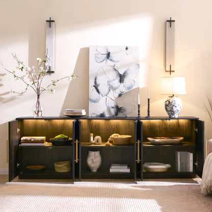 Holt 95″ Solid Oak Console(Set of 3)