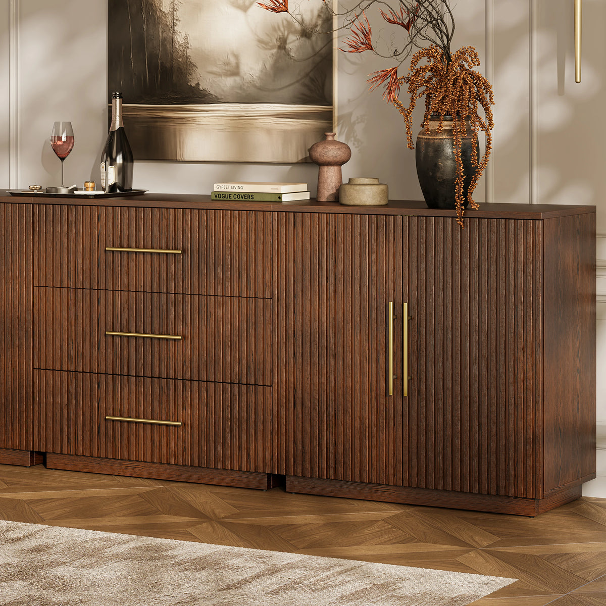 Holt Oak Modular Media Console (Set of 3)
