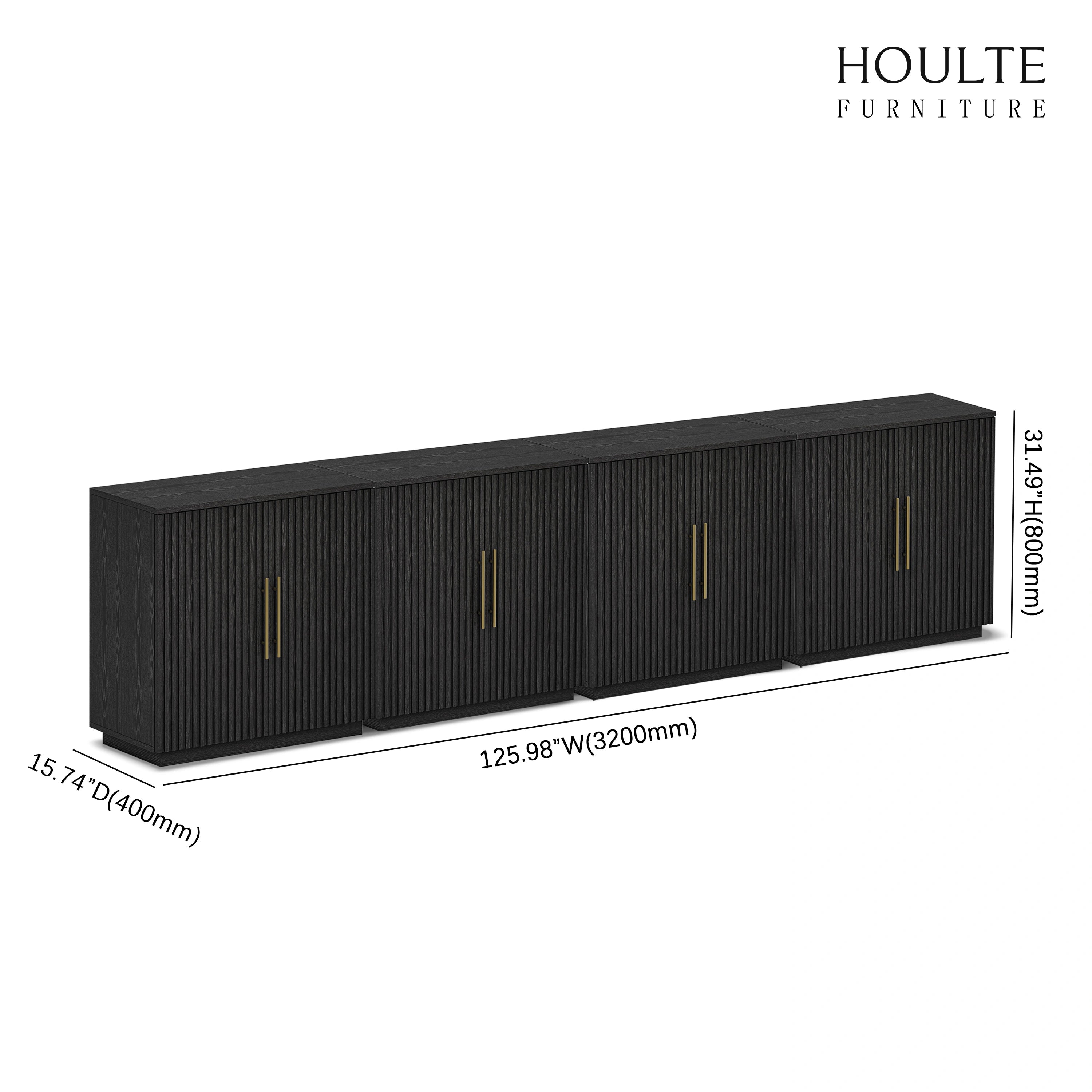 Holt Oak Media Console(Set of 4)