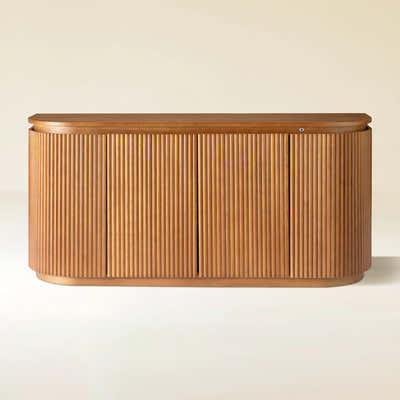 Ewan 63" Oak Slatted Sideboard Buffet Cabinet