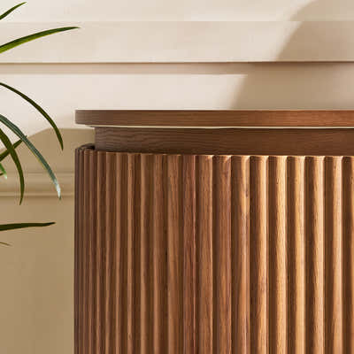 Ewan 63" Oak Slatted Sideboard Buffet Cabinet