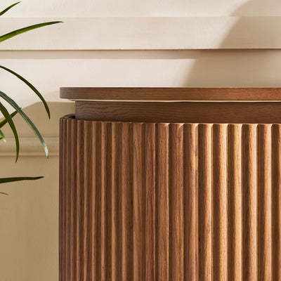 Ewan 63" Oak Slatted Sideboard Buffet Cabinet