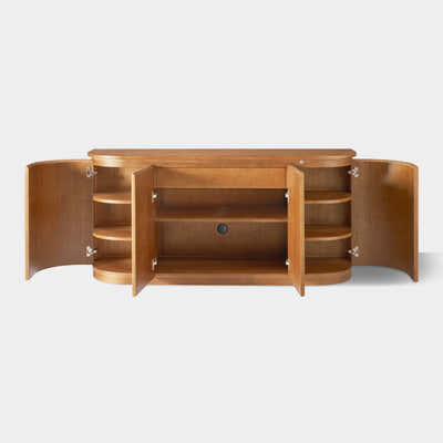 Ewan 63" Oak Slatted Sideboard Buffet Cabinet