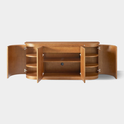 Ewan 63" Oak Slatted Sideboard Buffet Cabinet