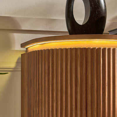 Ewan 63" Oak Slatted Sideboard Buffet Cabinet