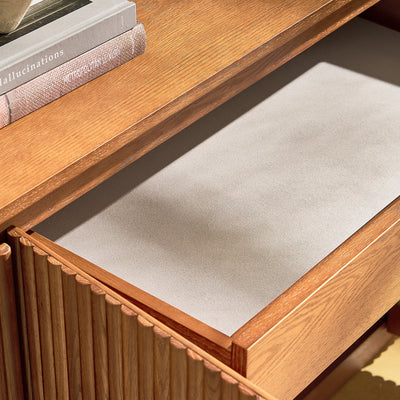 Ewan 63" Oak Slatted Sideboard Buffet Cabinet