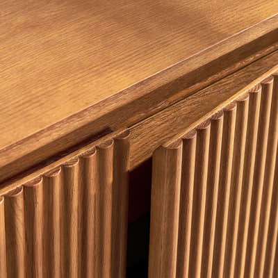 Ewan 63" Oak Slatted Sideboard Buffet Cabinet