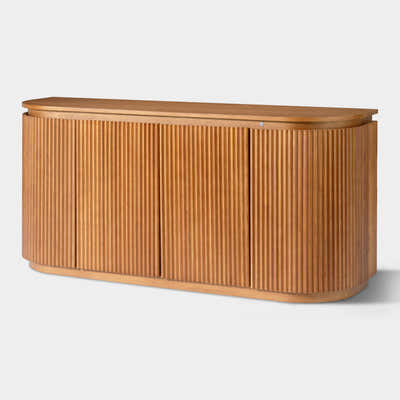 Ewan 63" Oak Slatted Sideboard Buffet Cabinet