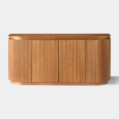 Ewan 63" Oak Slatted Sideboard Buffet Cabinet