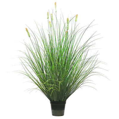 Artificial 8-Head Short Pine Grass with Curved Onion Grass Bonsai 43"H